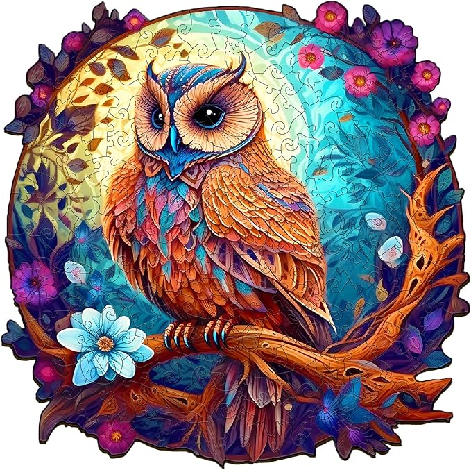 Masseruon 1000 Piece Puzzle for Adults, 26.6 * 26.6in Silent Owl Puzzle for Adults, 1000 Pieces Jigsaw Puzzles, Adult Puzzles Game, Unique Gift for Women Men