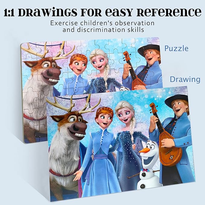 Puzzles for Kids Ages 4-8, 60 Pieces Puzzles for Kids Ages 3-5 in a Metal Box Girls and Boys Learning Educational Jigsaw Puzzle Toys Gifts