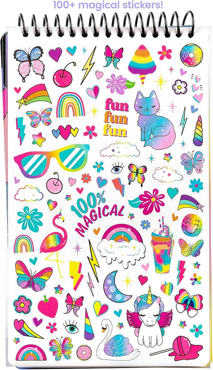 Fashion Angels Unicorn Sketch Portfolio Set Bundle, Bulk Pack of 4 Unicorn Design Sketch Books, Ideal Gift & Party Favor for Girls, Kids, Tweens