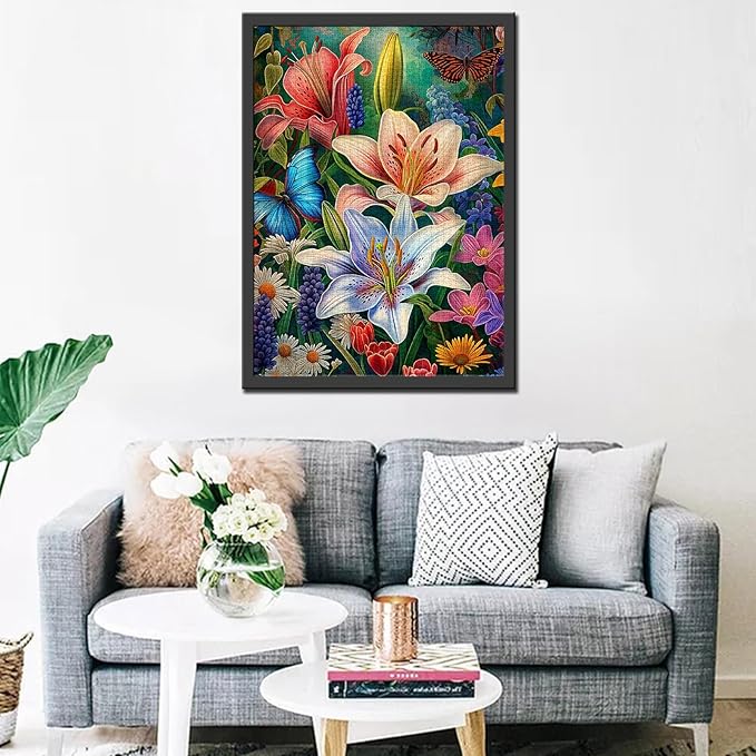 1000 Pieces Azalea Flower Art Puzzle for Adults - Nature Floral, Impossible Colorful Butterfly and Flowers Challenge