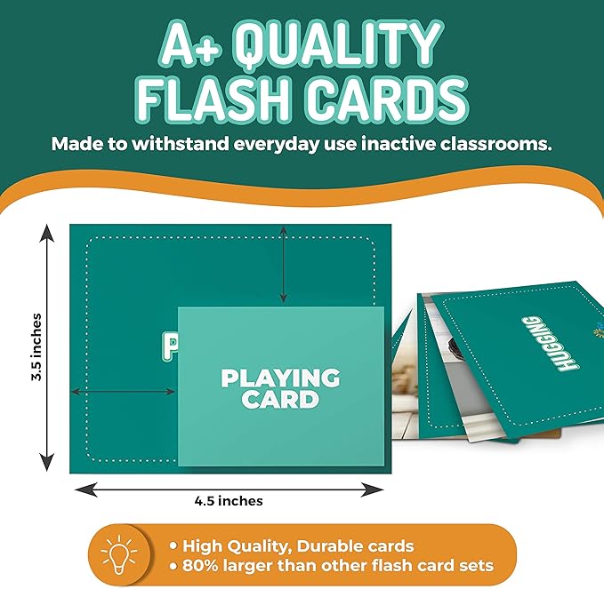 50 Action Verbs Flash Cards - Vocabulary Builder for Speech Therapy, ESL & Homeschooling | Realistic Diverse Pictures for Kids & Adults with Autism, Dementia, Aphasia, SLP | Educational Learning Cards