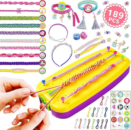 LQELAE 189 PCS Friendship Bracelet Kit for Girls, Arts and Crafts for Kids Ages 8-12, Birthday Gifts for 8 9 10 1112 Years Old, Jewelry Making Kit for Girls 8-12, Christmas Gifts for 8-12