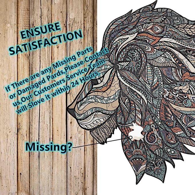 Wooden Jigsaw Puzzle for Adults,Unique Lion Animals Shaped Magic Jigsaw Puzzle Pieces Best Gift for Adults,Can be Used as a Cool Mouse Pad,70pcs,(10×9 inches) Large…