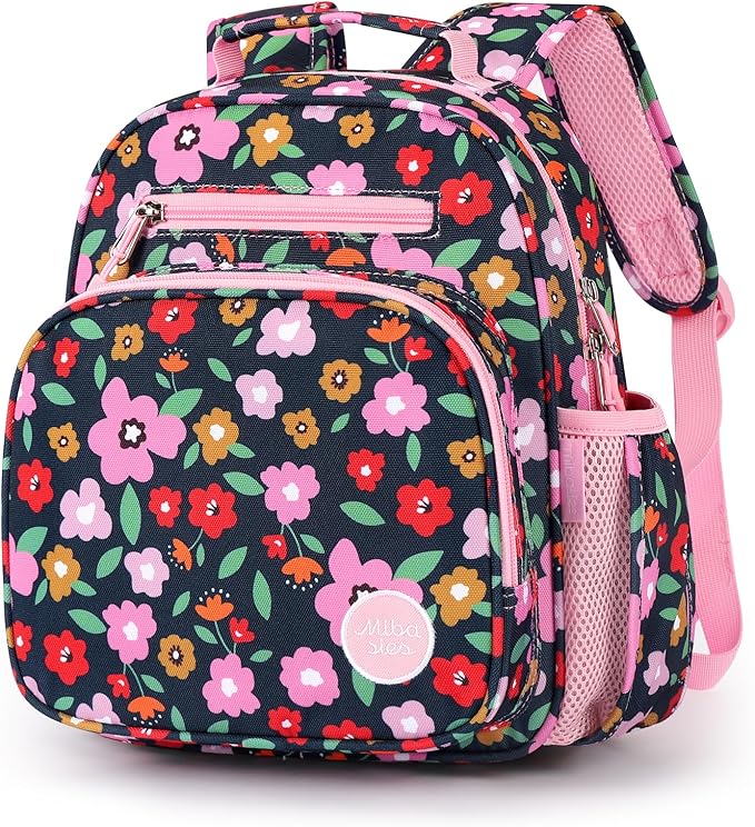 mibasies Toddler Backpack for Girls 2-4: Preschool Kindergarten Backpack - Cute Kids Backpacks for Girls - Flower