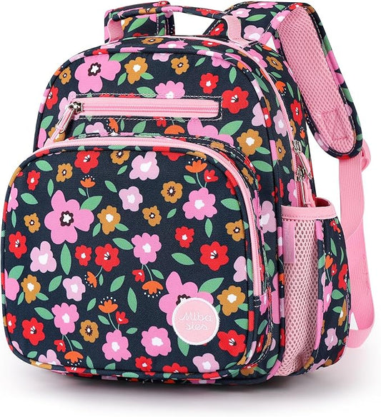 mibasies Toddler Backpack for Girls 2-4: Preschool Kindergarten Backpack - Cute Kids Backpacks for Girls - Flower