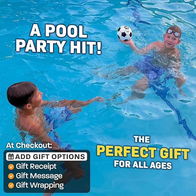 Aqua Dive Pool Ball - Underwater Pool Toys For Kids & Teens - Fun Summer Water Toys & Beach Games for Boys & Girls - Watermelon Gifts for Kids - 6" Soccer Ball - Boy Gift Ages 8 9 10 11 12+ Year Old
