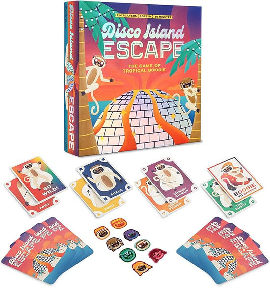 Disco Island Escape Board Game | Race Your Dancing Lemurs Across Lava Streams | Perfect Family Game | 2-4 Players, Ages 8+