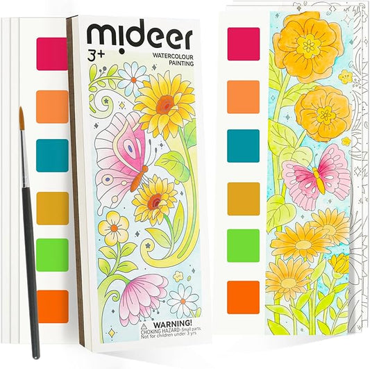 Watercolor Painting Coloring Books Pocket Watercolor Paint Bookmarks, Mess Free Paint with Water Set, Class Travel Activities Art Supplies Party Favors Exchange Birthday Gifts for Kids