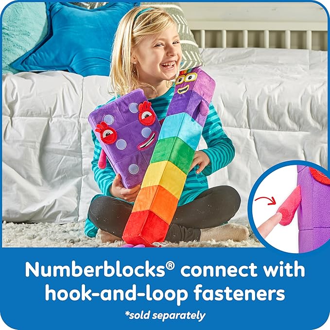 hand2mind Numberblock Six Playful Pal, Plush Figure Toys, Numbers for Toddlers, Preschool Math Learning Toys, Stuffed Animal Plushies, Counting Blocks, Soft Stuffies, Kids Birthday Gifts