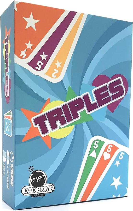 Triples - The Ultimate in Card Matching Fun for Kids, Teens and Adults. Easy to Learn and Perfect for Game Nights with Family and Friends. 2-10 Players.
