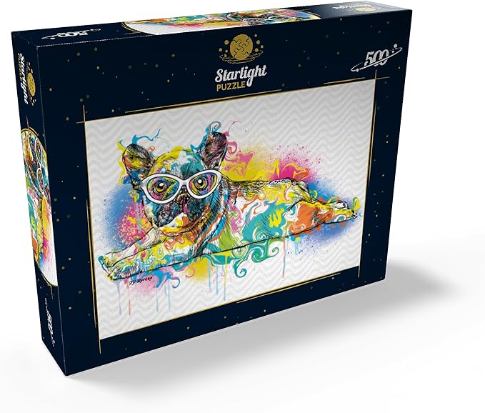 MyPuzzle Lazy Frenchie - Premium 500 Piece Jigsaw Puzzle for Adults