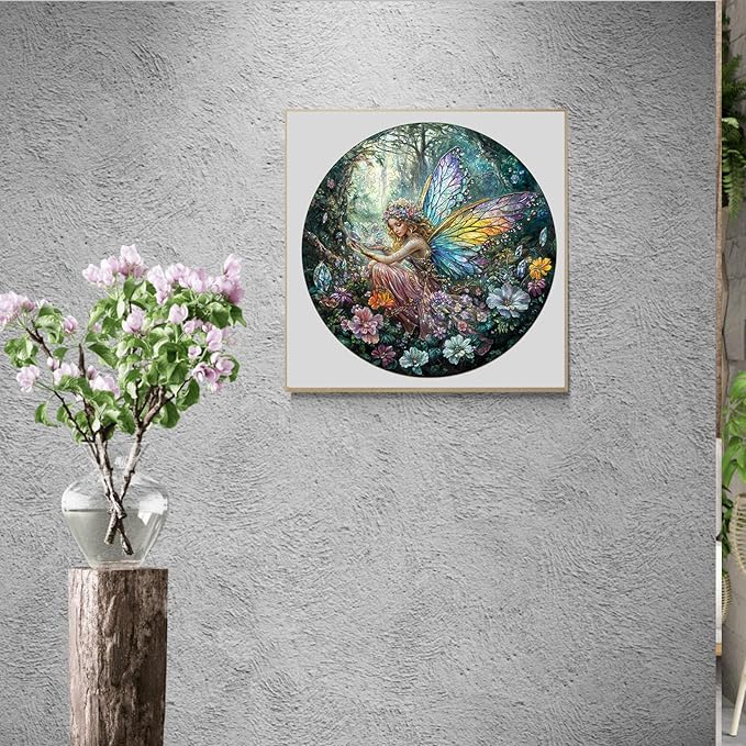 Wooden Puzzles for Adults, Wooden Jigsaw Puzzles for Adults Kids, Magic Fairy Unique Shaped Wood Puzzles Adult, Birthday Gifts for Friends Family Game, Home Decor (11.4 * 11.4in 200pcs)