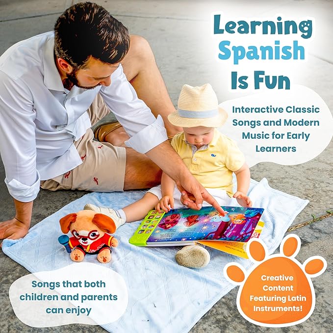 GO GO Spanish Musical Book Vol. 2: Bilingual Baby Books Spanish English, 8 Songs, Libros En Español para Niños, Bilingual Toys, Learning Toys for Toddlers
