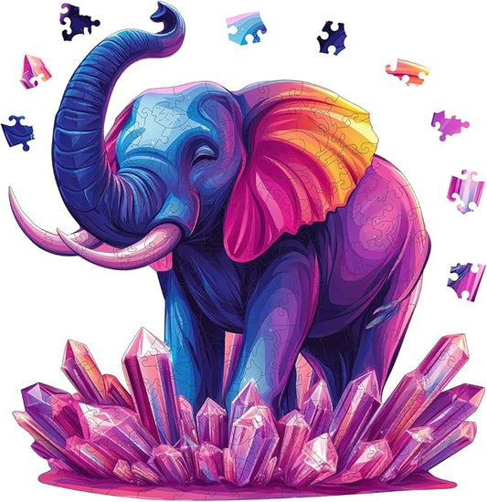 Wooden Puzzles for Adults 200 Pieces, Elephant Jigsaw Puzzles, Adult Puzzles Animal Wooden Toys 11x11.4 inch, Home Decor Gift Family Brain Game for Men Women Elders Seniors