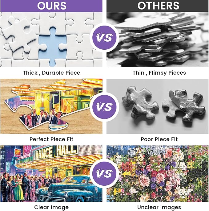 300 Piece Puzzles for Adult, Neon Dance Hall Puzzle 300 Pieces for Adults Kids Senior, Retro Style Adult Puzzles, Challenging Family Puzzle Colorful Activity Game Gift for Friend 20.5 X 15 Inches