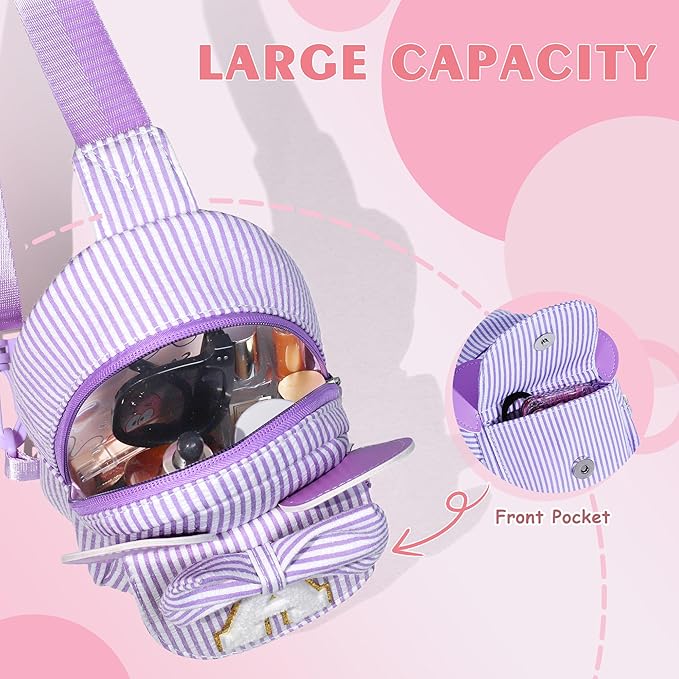 Small Crossbody Bag - Birthday Gifts for 3 4 5 6 7 8 9 Year Old Girls, Birthday Gifts for Girl Daughter Sister, Initial Cross Body Bags for Girl Sling Bag Belt Bags Purse(Purple M)