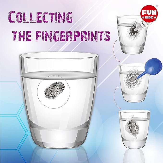 Detective Fingerprint Kit for Kids Ages 8-12, FunKidz Spy Gear Pretend Play STEM Science Kit Project with Crime Scene Investigations Educational Class Tools for Boys Girls