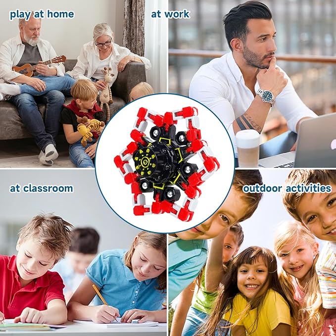 24PCS Fidget Toys Bulk Transformable Fidget Spinner Party Gifts Travel Sensory Toys for Easter Basket Stuffers Birthday Party Favours School Rewards