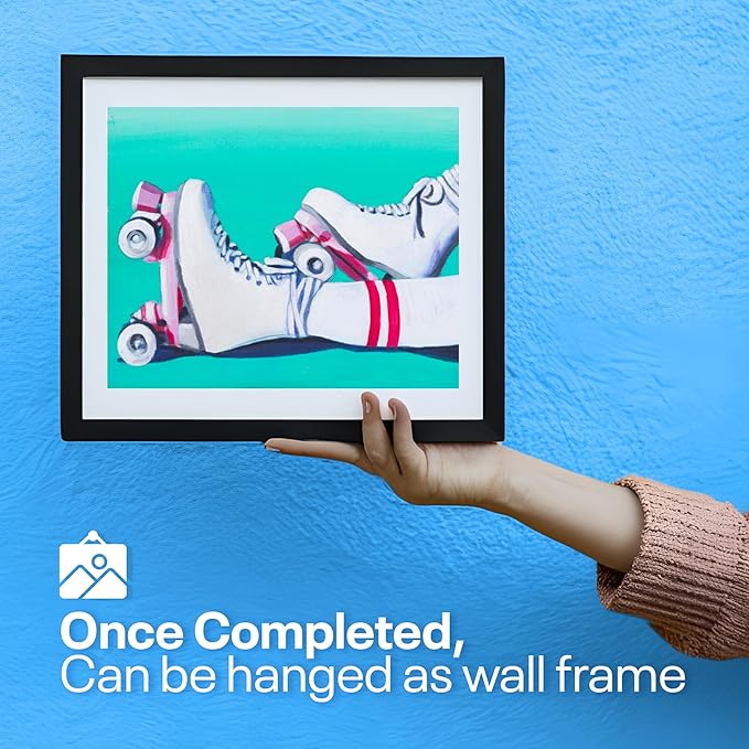 Painting4Real DIY Painting Class Kit for Adults with Video Tutorials: Learn to Paint Retro Glide – How to Paint with Acrylics – Painting & Art Supplies – 9 Piece Acrylic Paint Set