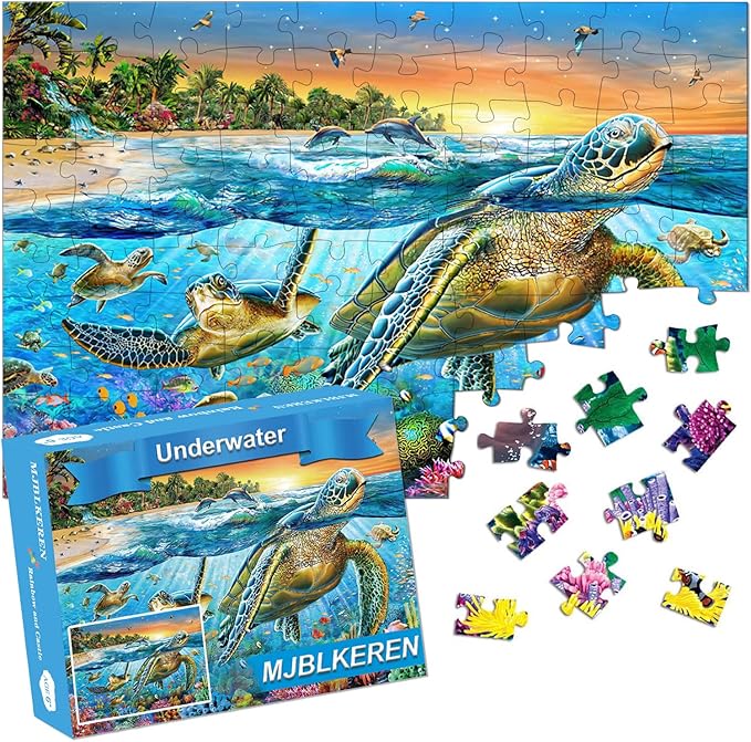 Puzzles for Kids Ages 4-6 8-10 Year Old - Underwater World,100 Piece Puzzle for Toddler Children Learning Educational Puzzles Toys for Boys and Girls