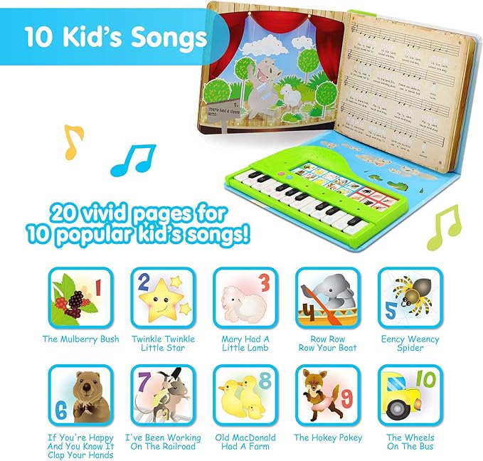BEST LEARNING My First Piano Book - Educational Musical Toy for Toddlers Kids Ages 3-5 Years - Ideal 3, 4 Year Old Boy or Girl Birthday Present