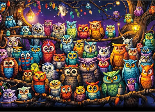 Owl Family Puzzles for Adults 1000 Pieces, Jigsaw Puzzles for Adults 1000 Piece, Challenging Game Toys, Impossible Puzzle, Family Decoration Puzzle