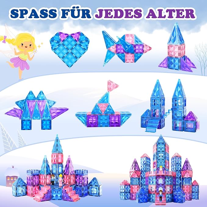 Diamond Magnetic Building Blocks - Princess Toys for 3-8 Year Old Girls & Boys - 3 4 5 6 Year Old Girl Birthday Xmas Present