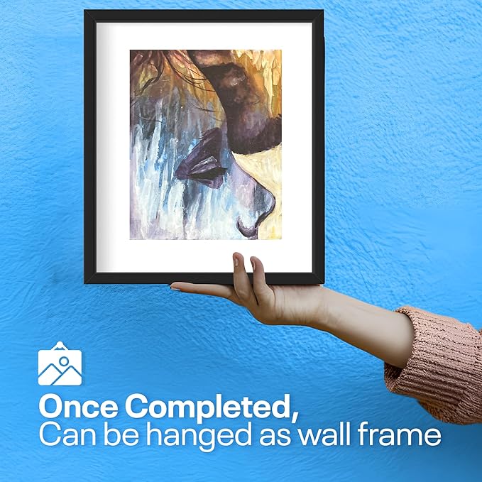 Painting4Real DIY Painting Class Kit for Adults with Video Tutorials: Learn to Paint Kissing in The Rain – How to Paint with Acrylics – Painting & Art Supplies – 9 Piece Acrylic Paint Set