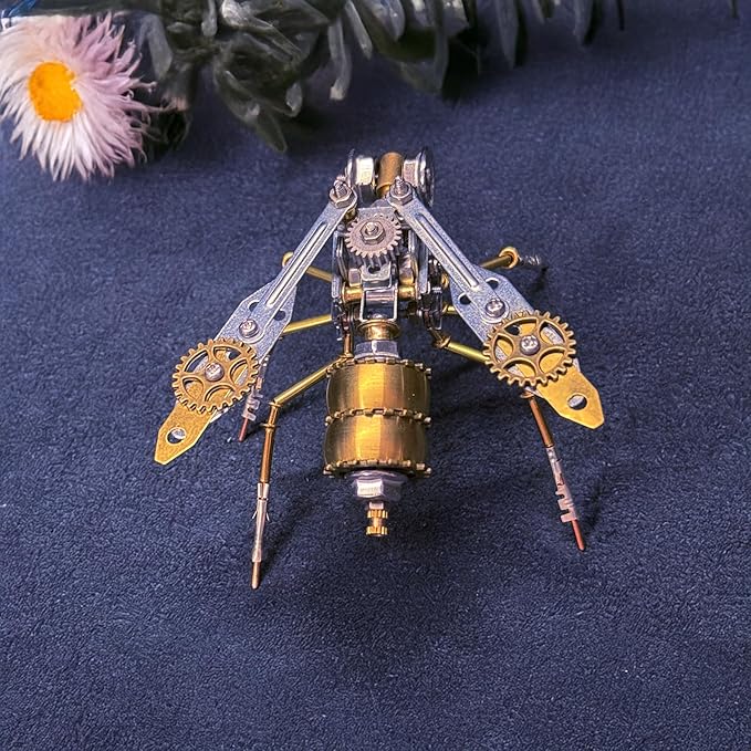 Steampunk Metal Insect Bug Mechanical Steampunk Sculpture Steampunk Mechanical Insect Clockwork 3D Steampunk Metal Puzzle Kits for Adults (Mechanical Wasp A)