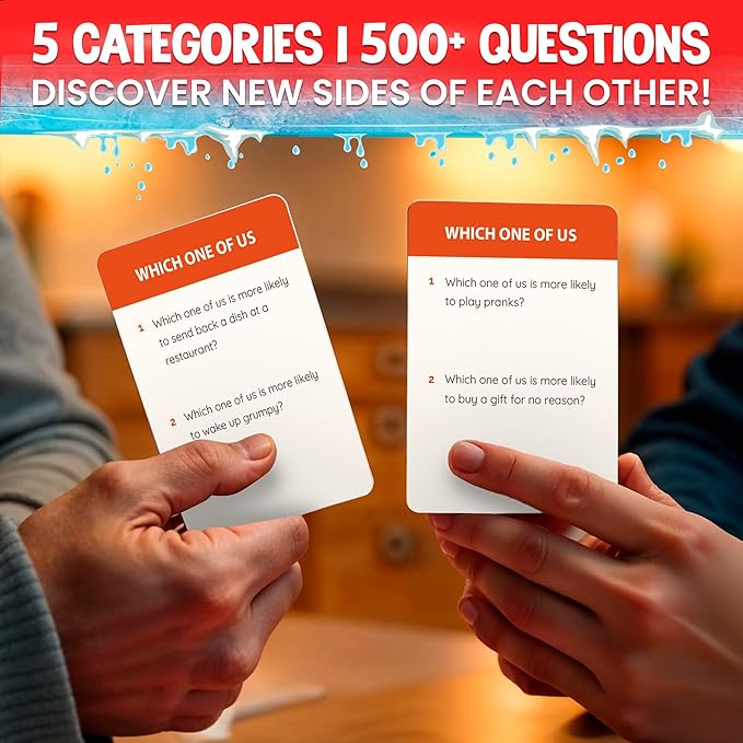 QUOKKA Couples Conversation Games for Date Night - Fun Cards with 500+ Questions - Perfect Icebreaker for Adults & Date Night Games for New or Married Couples - Premium Version