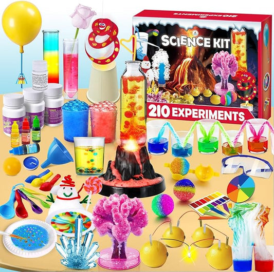 UNGLINGA 210 Experiments Science Kit for Kids, Boys Girls Birthday Toys Gifts Idea, Chemistry Set, Volcano, S.T.E.M Science Educational Project
