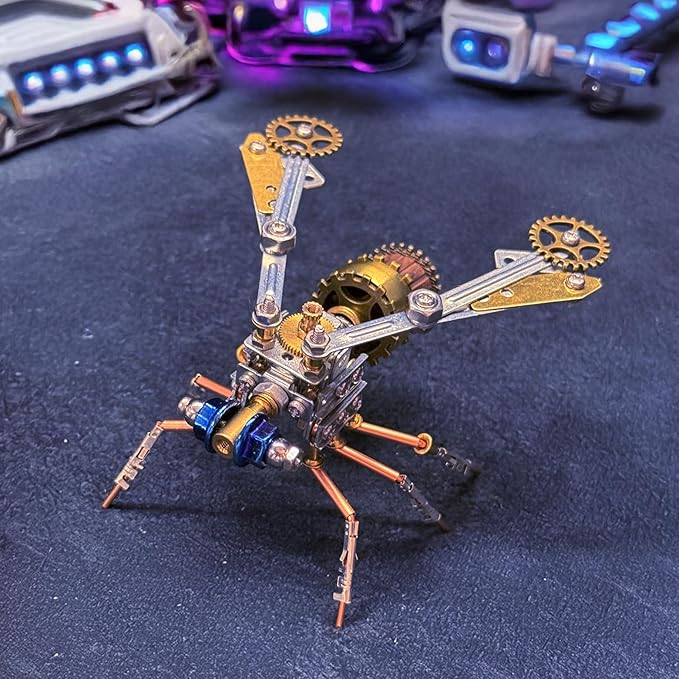 Metal Insect Bug Mechanical Steampunk Sculptur Insect Clockwork 3D Steampunk Metal Puzzle Kits for Adults (Mechanical Insect)