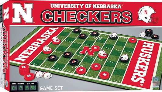 Masterpieces Officially Licensed NCAA Nebraska Cornhuskers Checkers Board Game for Families and Kids Ages 6 and Up