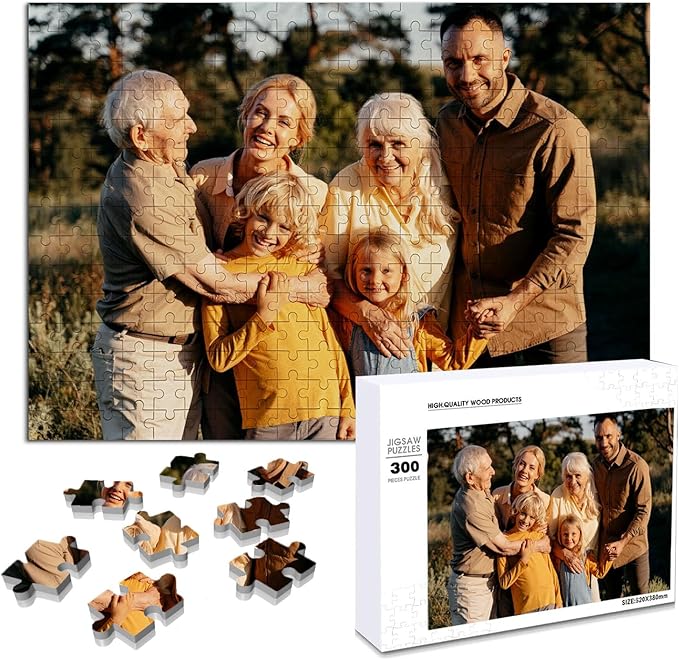 Custom Puzzle, Personalized Puzzle from Photos, Customized Puzzle 120/200/300/500/1000/1500 Pieces for Family, Christmas, Pet, Birthday, Wedding Gift
