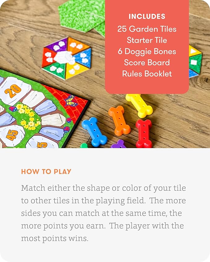 SimplyFun Diggers Garden Match – A Game for Kids to Develop Spatial Thinking Skills - Puzzle Game That Matches Colors and Shapes - 1 to 6 Players, Ages 4 & Up