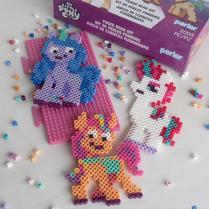 Perler 80-56993 My Little Pony Fused Bead Activity Kit with Pegboard and 5 Patterns, Multicolor, 2004 Pieces