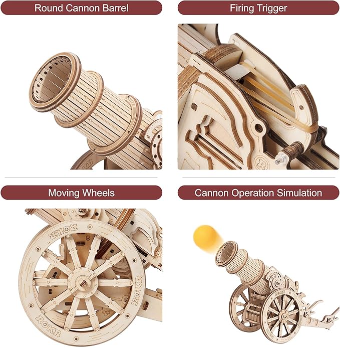 ROKR 3D Wooden Puzzles for Adults-Catapult Kit-Model Toys DIY Craft Kits Brain Teaser Gift for Kids Adults