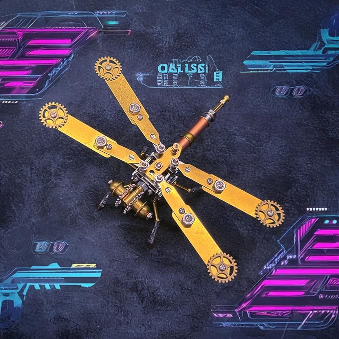 Steampunk Metal Insect Bug Mechanical Steampunk Sculpture Steampunk Mechanical Insect Clockwork 3D Steampunk Metal Puzzle Kits for Adults (Mechanical Dragonfly C)