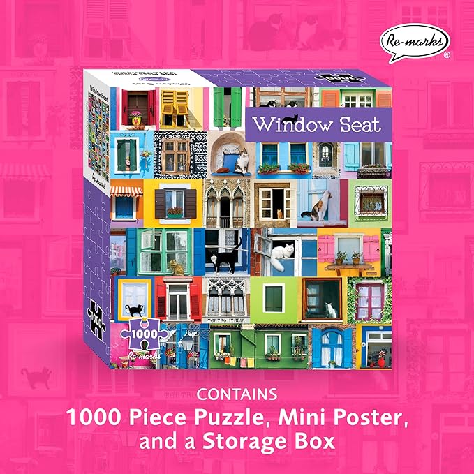 Re-marks Window Seat 1000-Piece Animal Puzzle for All Ages