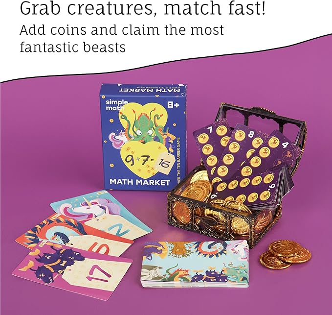 Math Card Games Bundle for Kids 6+ & 8+ | 3 Games Included | Fun & Education | Help to Build Math, Focus and Logic | Recommended by Teachers | 2-6 Players | 10 min Playtime (Math Card Bundle)