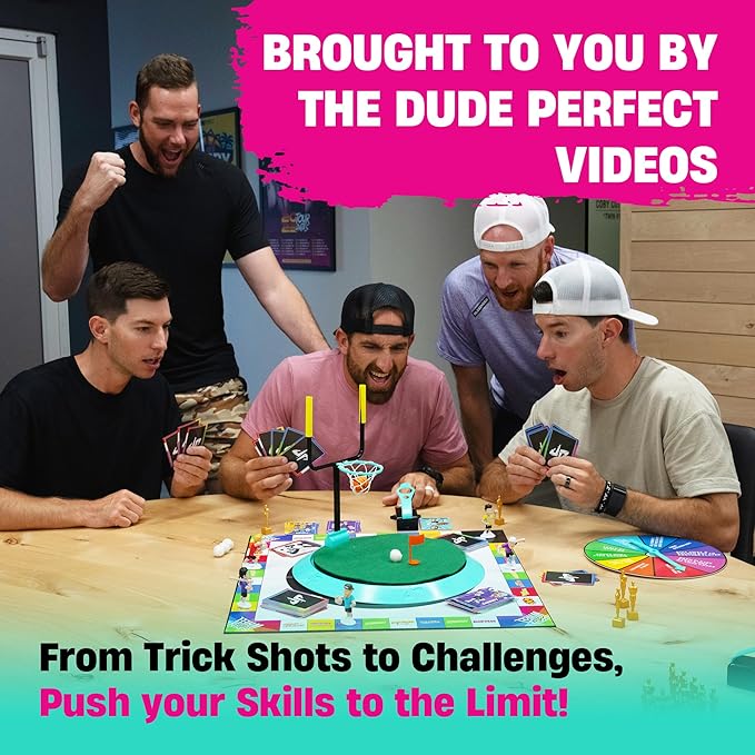 Dude Perfect Board Game, 2-5 Player Challenging and Competitive Family Board Games, Ideal Sports Board Games for Family Game Night, Ages 4 and Above