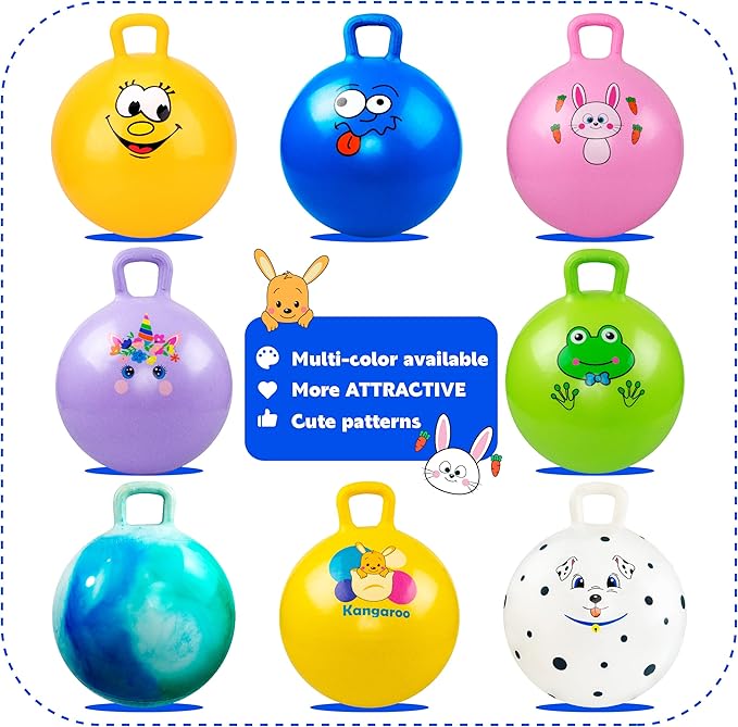 EVERICH TOY Hopper Ball, Bouncing Ball with Handle, 18 Inches Jumping Hoppity Hop Toys, Sit and Bounce on Toys for Boys and Girls Gifts
