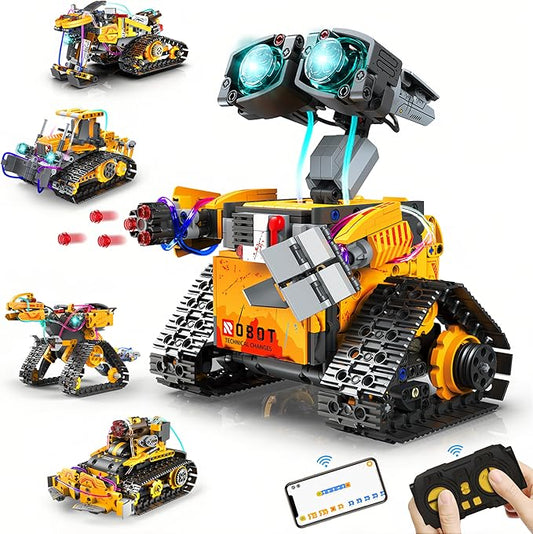 Yerloa 673PCS Robot Toys for 8-12 Year Old Boys Gift, 5 in 1 Robotics for Kids 8-13, App & Remote Control Robot Building Set, STEM Toys for Boys Age 8-14, Science Kit Birthday Gift for 8 9 10 11 12+