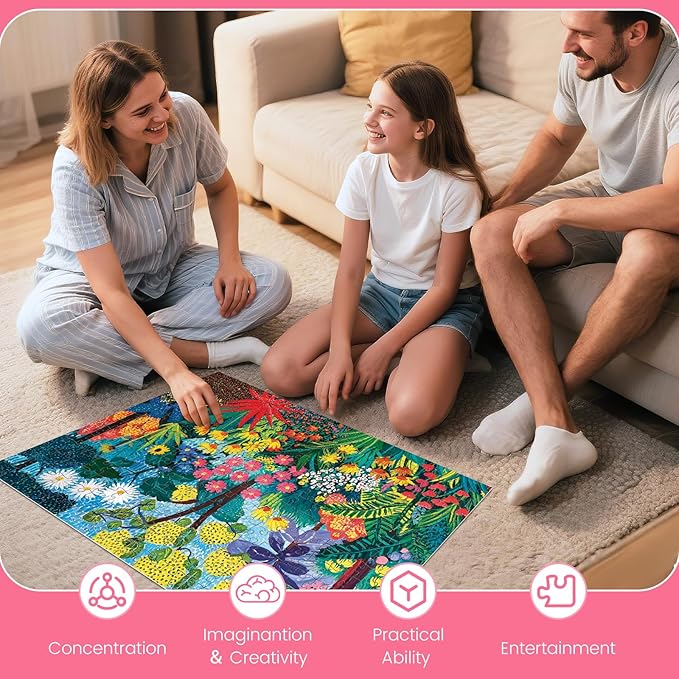 300 Piece Puzzles for Adults, Colorful Garden with Trees and Flowers Jigsaw Puzzles, Vibrant and Relaxing 300 Piece Puzzle, Perfect for Family Time, Wall Decor, Great Gift for Adults, Kids, Seniors