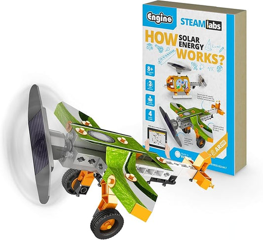 Engino STEAM Labs, How Solar Energy Works, STEAM Kit for Ages 8+, Building Kit, STEM Toys for Girls & Boys, Learning & Education Toys (4 Models)