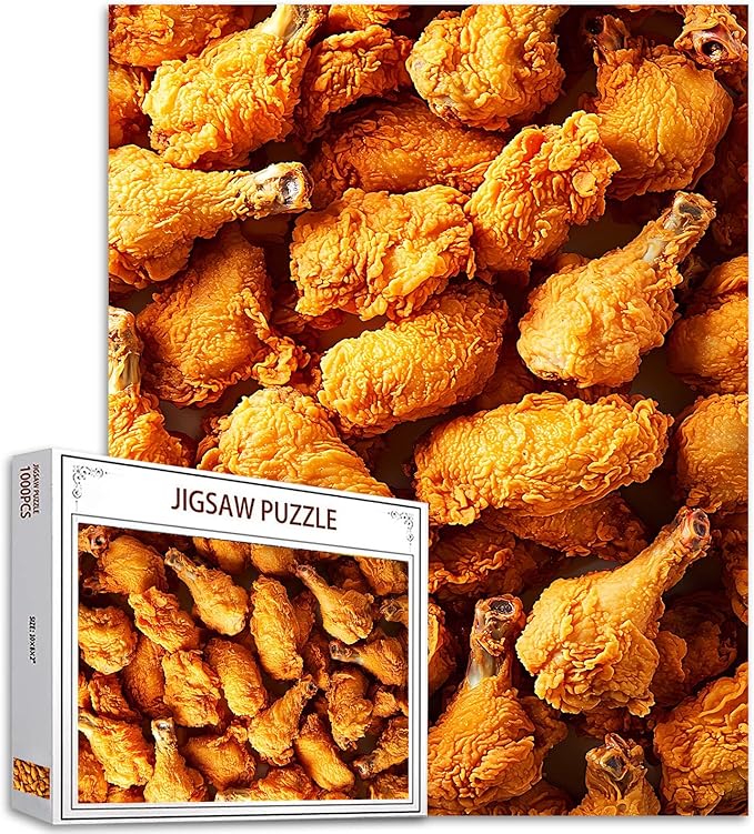 Tucocoo Fried Chicken Jigsaw Puzzles for Adults 1000 Pieces, Difficult Challenging Puzzles for Adults Snack Food Art DIY Crafts Puzzles for Home Decoration Gift, Family Puzzle Perfect for Game Nights