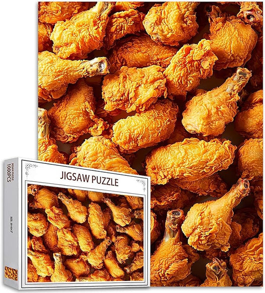 Tucocoo Fried Chicken Jigsaw Puzzles for Adults 1000 Pieces, Difficult Challenging Puzzles for Adults Snack Food Art DIY Crafts Puzzles for Home Decoration Gift, Family Puzzle Perfect for Game Nights