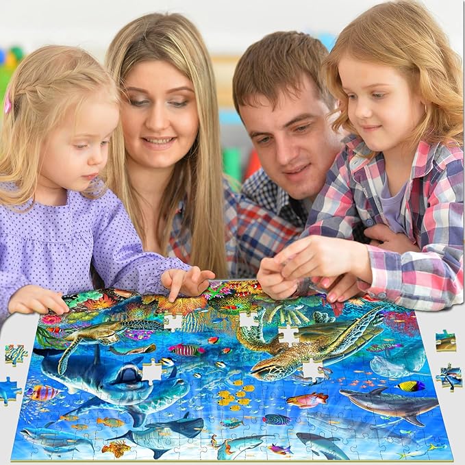 Puzzles for Kids Ages 6-8 8-10 Year Old - Ocean Adventure Puzzle, 200 Pieces Jigsaw Puzzles for Kids, Learning Educational Toys for Boys and Girls