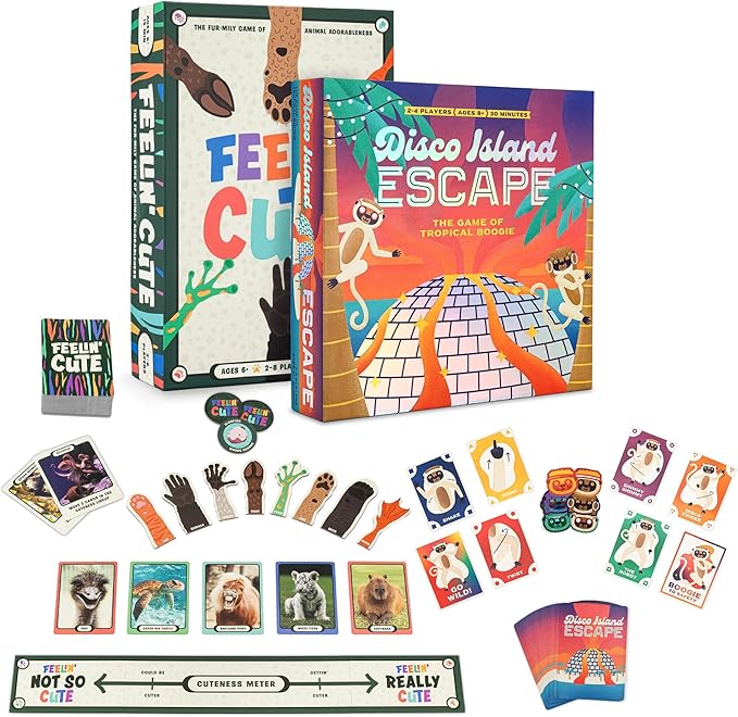 Hootenanny Games Feelin' Cute & Disco Island Perfect Family Games | Board Game | 2-8 Players
