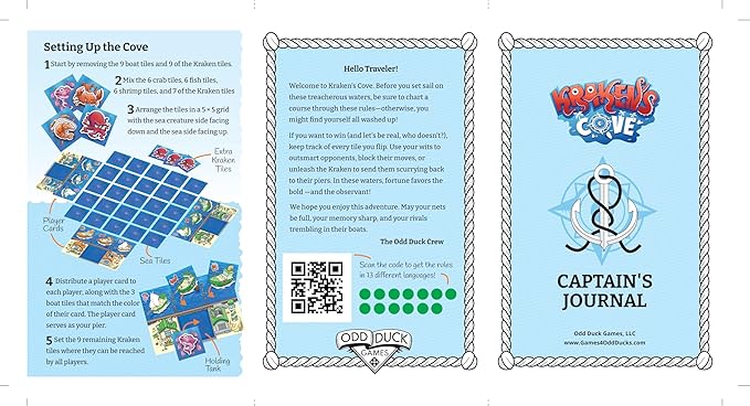 Kraken’s Cove – Memory & Strategy Game for Kids & Families | Quick Play Ocean Adventure Game | Ages 5+ | 1-3 Players | Under 15 Minutes